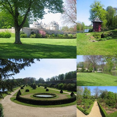 montage of the gardens at chateau du Lude