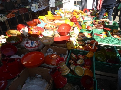 Ceramics at Langeais Sunday market in the Loire Valley