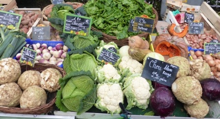 Vegetables at the market in Amboise in the Loire Valley