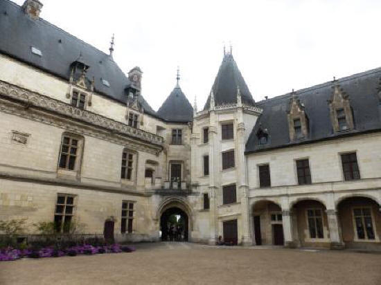 Courtyard of Chateau de Chaumont-sur-Loire in the Loire Vally in France