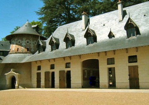 Exterior view of stables at Chateau de Chaumont-sur-Loire in the Loire Vally in France