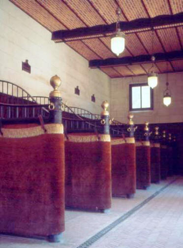 The plush interior of the stables at Chateau de Chaumont-sur-Loire in the Loire Vally in France