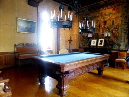 Billiard room at Chateau de Chaumont-sur-Loire in the Loire Vally in France