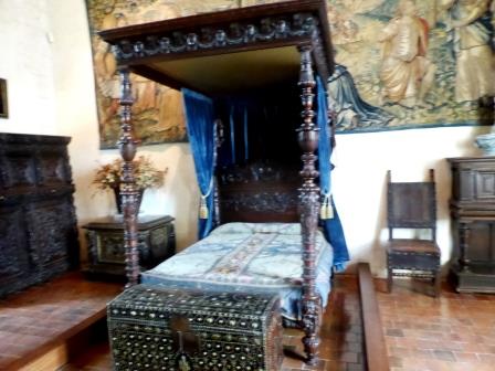 Bedroom at Chateau de Chaumont-sur-Loire in the Loire Vally in France