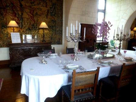 Diningroom at Chateau de Chaumont-sur-Loire in the Loire Vally in France