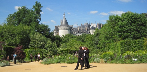 View of Chateau de Chaumont-sur-Loire in the Loire Vally in France from the garden festival