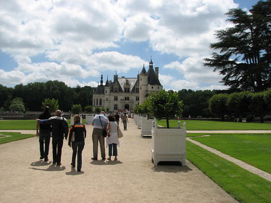 first sight of Chateau de Chenonceau in the Loire Valley
