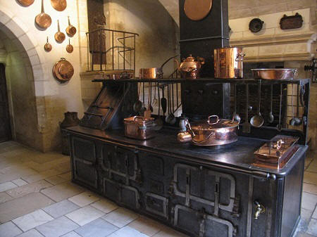 The large ovens in the kitchens of Chateau de Chenonceau