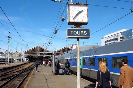  Railway station in the city of Tours in the Loire Valley
