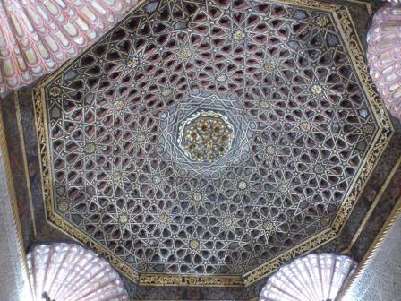 The wonderful ceiling in the oriental drawing room of Chateau Villandry in the Loire Valley in France