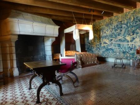 one of the bedrooms at Chateau de Langeais in the Loire Valley