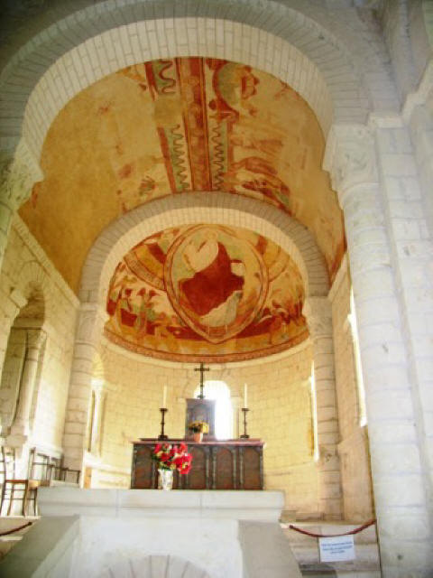 Saint Niholas,Tavant frescoed dome ceiling