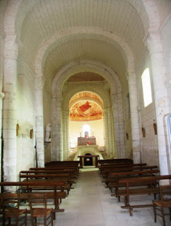 Saint Nicholas church in Tavant,interiorl view, 