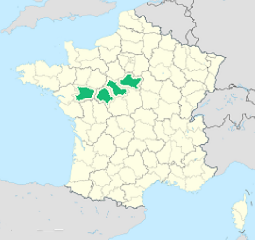 map showing Loire Valley within France 