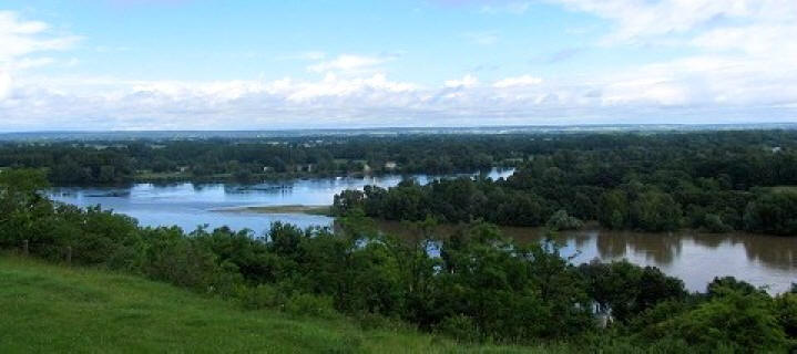 Loire river confluence with the river Vienne