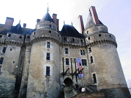 Facade of Chateau de Langeais in the Loire Valley