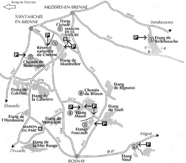 map of La Brenne Natural Park