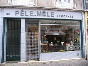 brocante shop in Tours,Loire Valley,France.