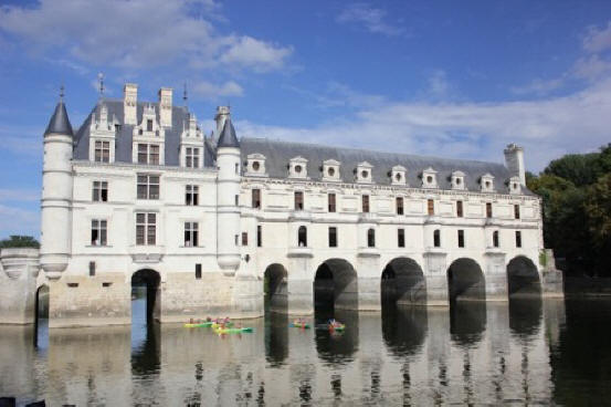 canoes on the river Cher at Chateau de Chenonceau