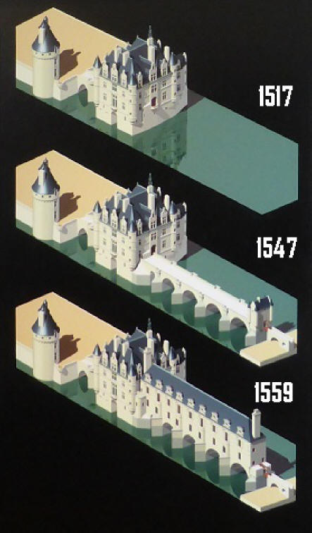 Chateau De Chenonceau In The Loire Valley Spanning The River Cher