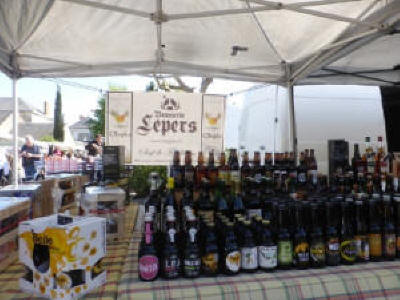 Wines at Langeais Sunday market in the Loire Valley