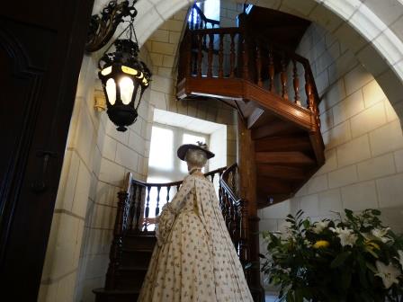 spiral staircase at Chateau d'Usse in the Loire Valley.France