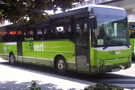 Coach in bus staion in the city of Tours in the Loire Valley