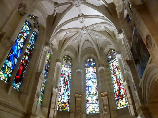 stained glass windows in the private chapel of Chateau de Chenonceau