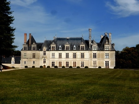 Facade of Chateau de Beauregard in the Loire Valley in France
