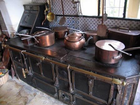  in the kitchen in Chateau de Montpoupon in the Loire Valley in France
