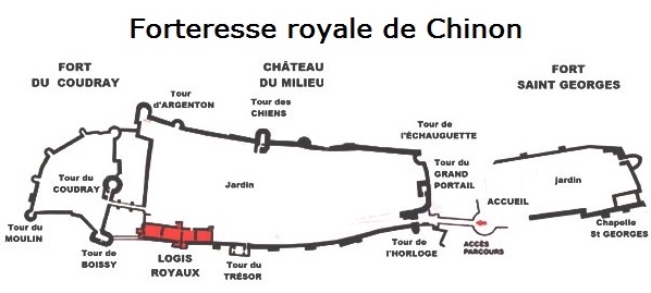 Plan of the fortress at Chinon