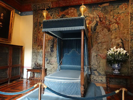 Bedroom of Diane de Poitiers at Chateau de Chenonceau in the Loire Valley 