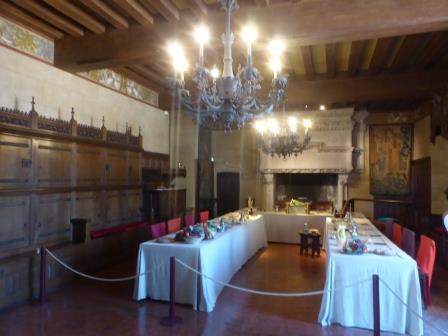 dining room at Chateau de Langeais in the Loire Valley