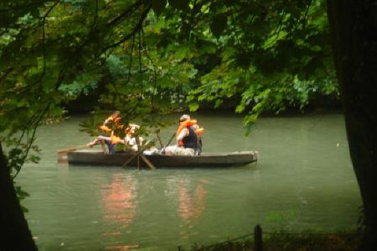 boat on lake at chateau Clos Luce