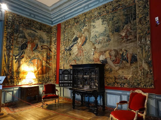 salon of Chateau d'Usse in the Loire Valley.France