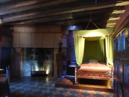 bedroom in Chateau de Langeais in the Loire Valley