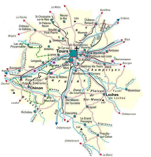 map|Indre-et-Loire regional information|France