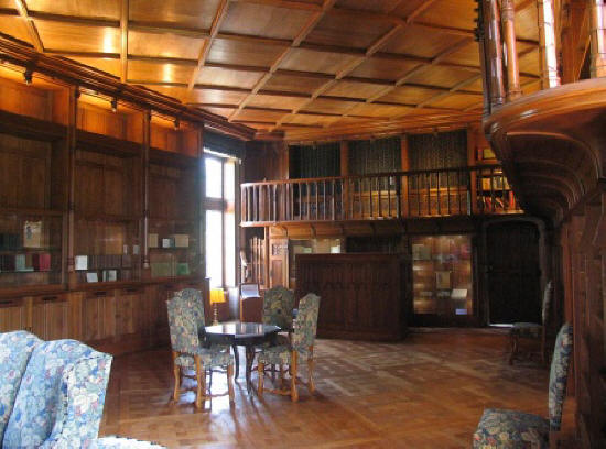 Library of chateau Cande in the Loire Valley in France