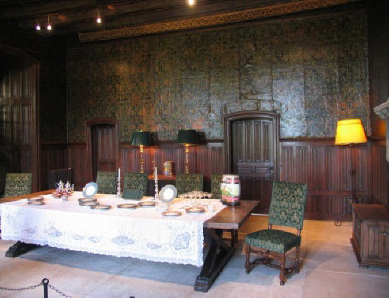 dining room of chateau Cande in the Loire Valley in France