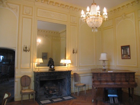 music room of chateau Cande in the Loire Valley in France