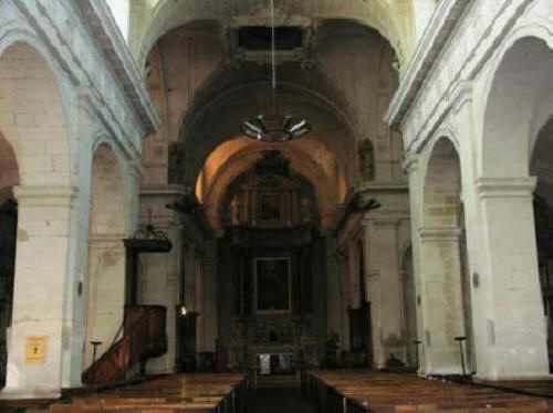 the nave of church of Notre Dame de Richelieu in the Loire Valley