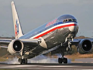 American Airlines plane at Charles de Gaulle airport in Paris